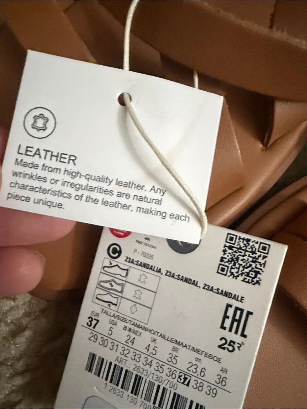 Zara Kids Tan Strappy Comfort Sandals US5 Eur37 - Picture 3 of 4